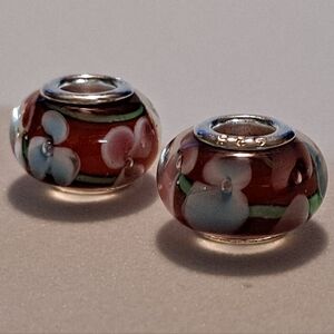 Floral Glass Bead Charms